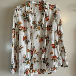 Button down 100% cotton floral shirt